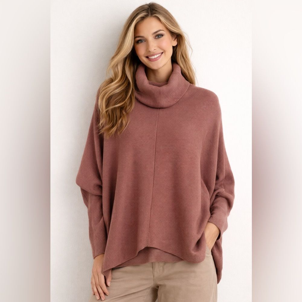 NWT Anrabess Cozy Rose Turtleneck Sweater